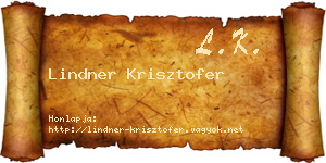 Lindner Krisztofer névjegykártya
